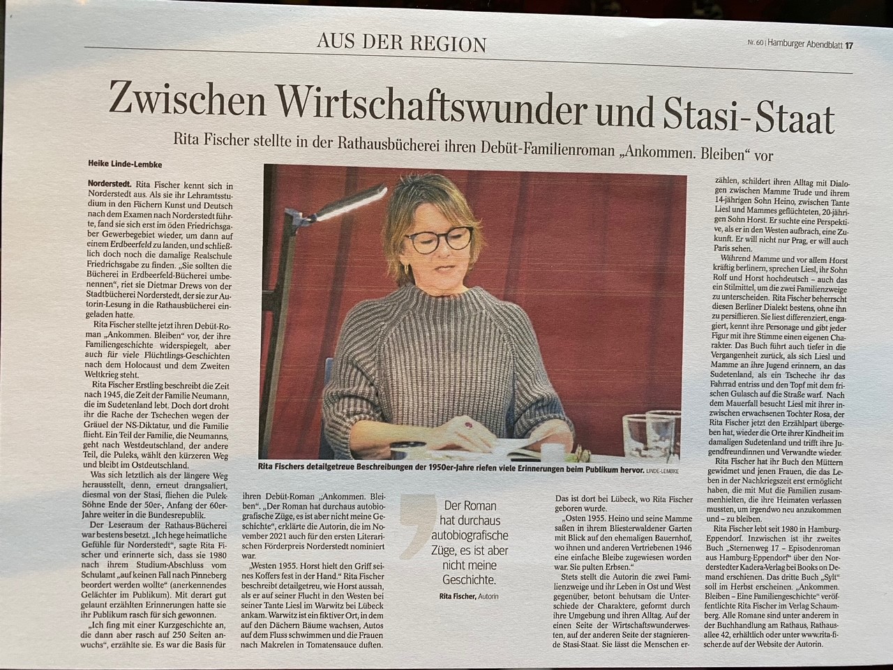 Hamburger Abendblatt – Zwischen Wirtschaftswunder und Stasi- Staat